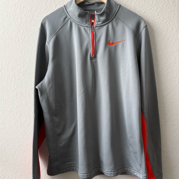 Nike Other - Nike Therma-Fit Gray Pullover with‎ Orange Accents